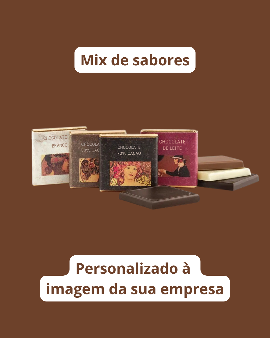 Napolitanas de Chocolate Negro, Leite e Branco - Mix Personalizado