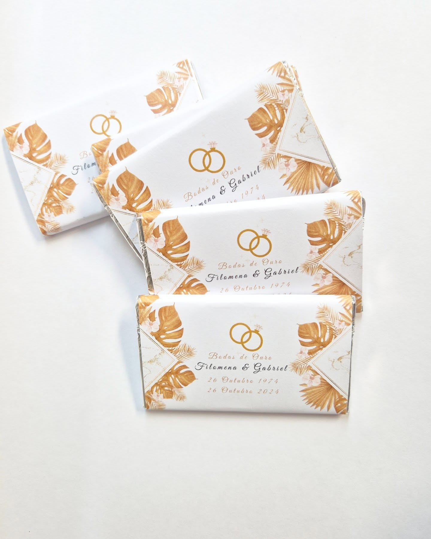Lembranças Bodas de Ouro - Mini Chocolates 20gr personalizados