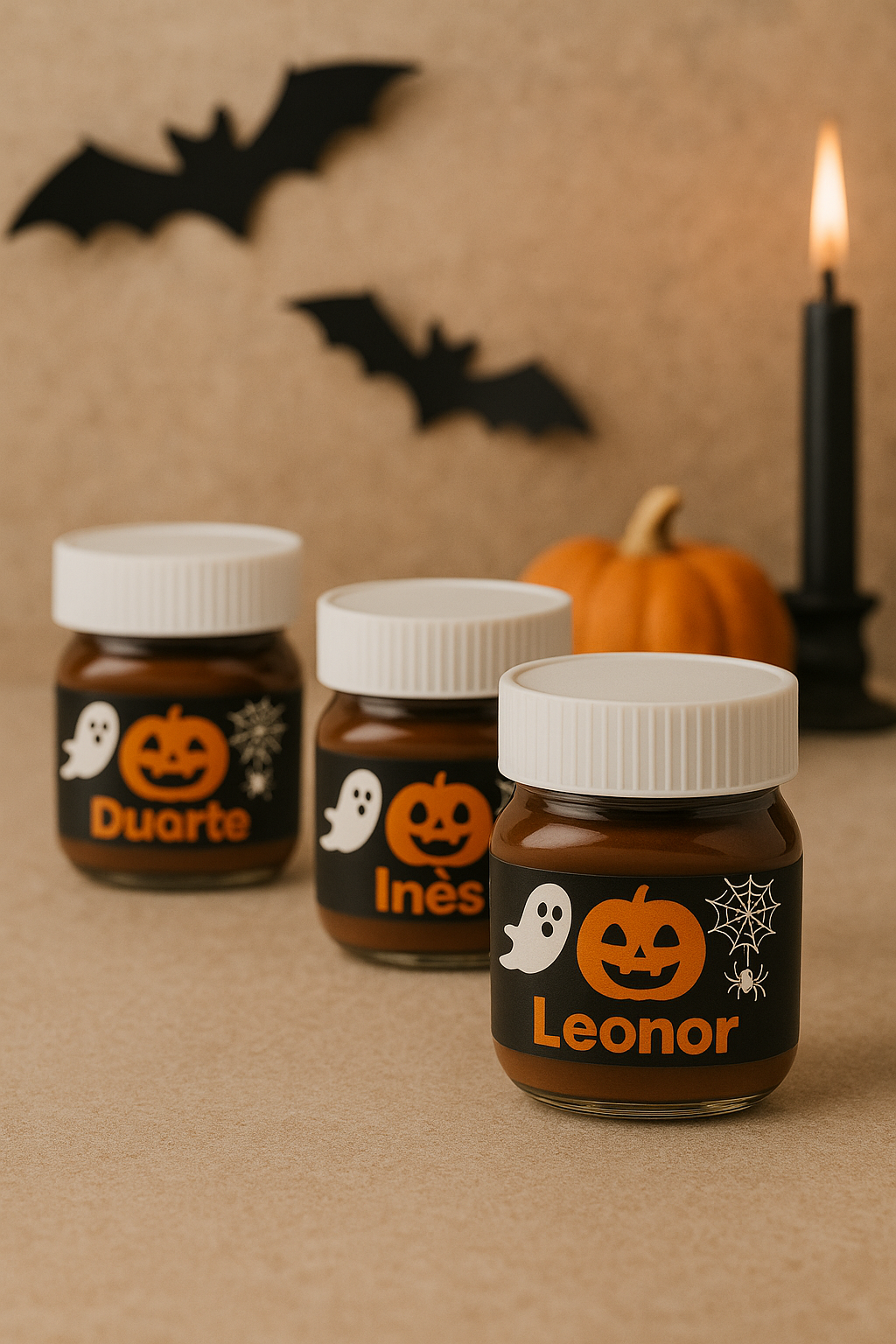 Mini Frasco Nutella 25g Personalizado – Edição Halloween 🎃