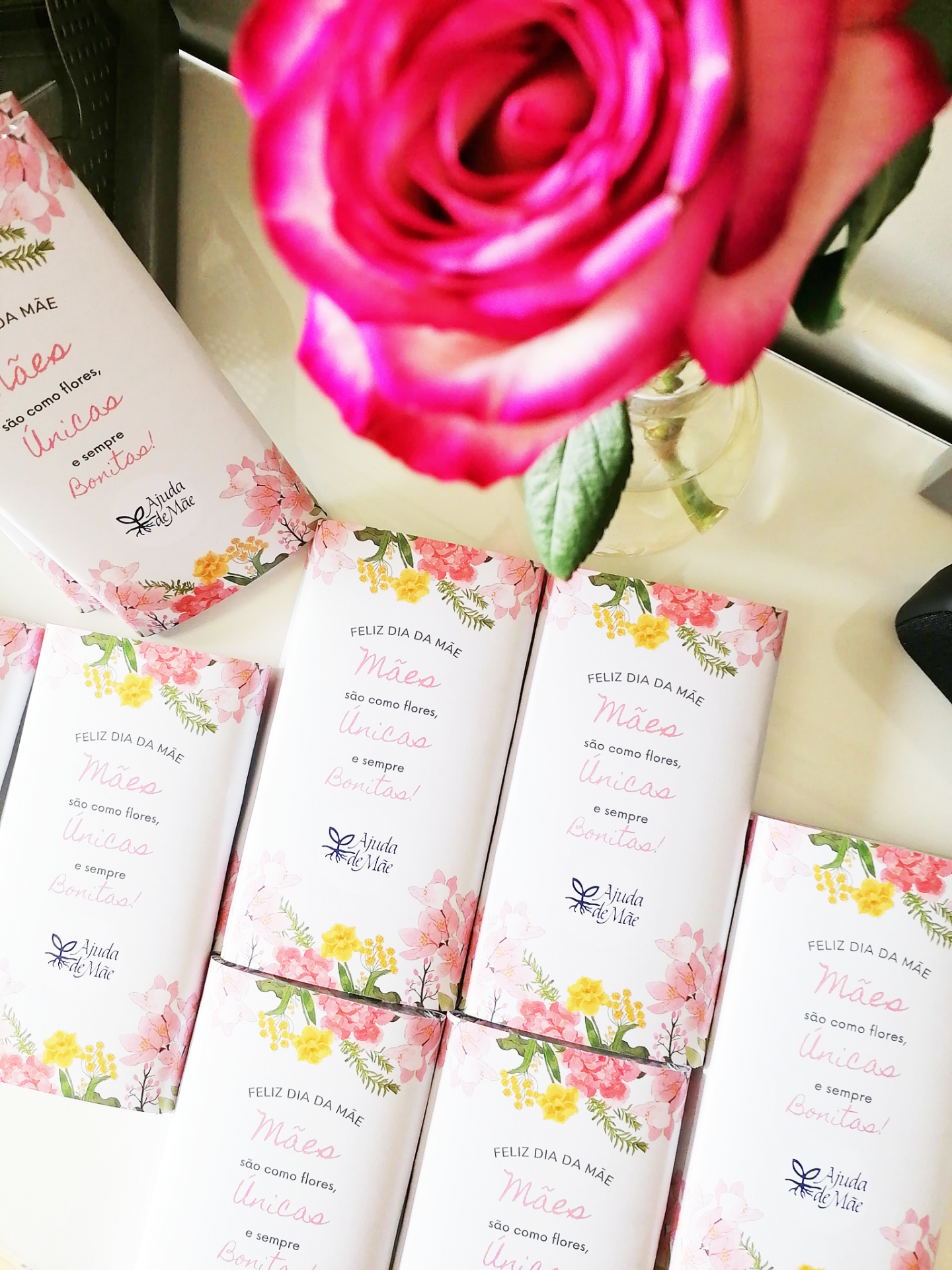 Os chocolates que oferecemos à Ajuda de Mãe