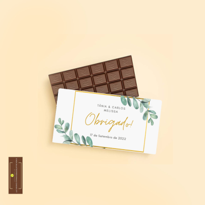 Lembranças Casamento Tema Dourado & Natureza - Mini Chocolates 20gr personalizados