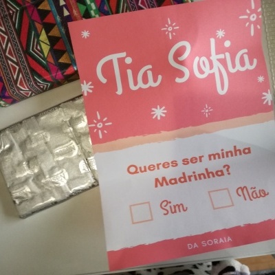 Convite em Chocolate para Madrinha