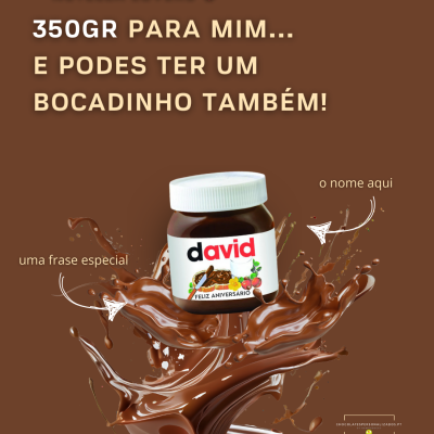 Frasco&#x20;Nutella&#x20;350gr&#x20;Personalizada&#x20;com&#x20;Nome