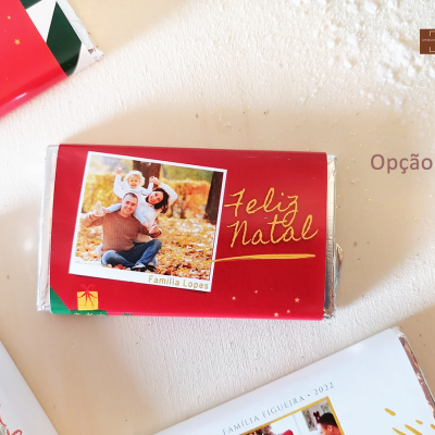 10&#x20;Mini&#x20;Tabletes&#x20;de&#x20;Chocolate&#x20;de&#x20;Natal&#x20;personalizadas&#x20;com&#x20;Fotografia