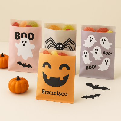 🎃 Saquinhos de Halloween Personalizados com Gomas (80g)