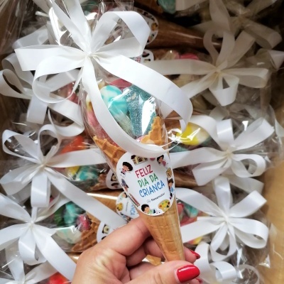 Cone de Bolacha com Gomas | Lembranças para Festas Infantis ou Crianças