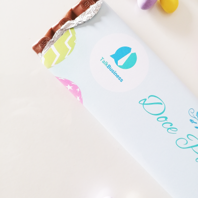 Chocolate Gigante com tema Páscoa Personalizado para Empresas