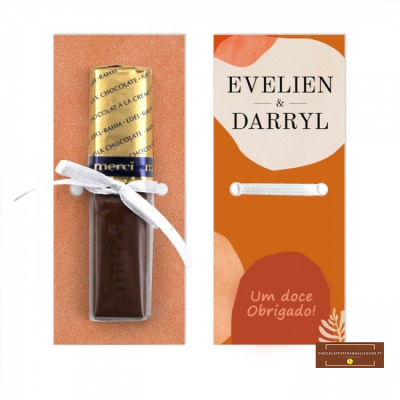 Cartão de Agradecimento com Mini Chocolate Merci