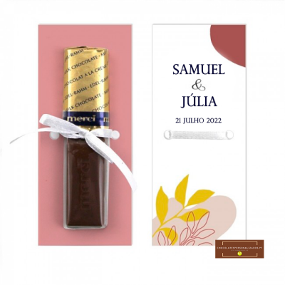 Cartão de Agradecimento com Mini Chocolate Merci