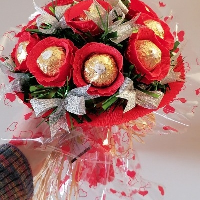 Mini&#x20;Bouquet&#x20;com&#x20;Bombons&#x20;de&#x20;Chocolate&#x20;e&#x20;Pralin&#x00E9;