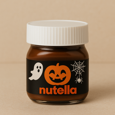 Mini Frasco Nutella 25g Personalizado – Edição Halloween 🎃