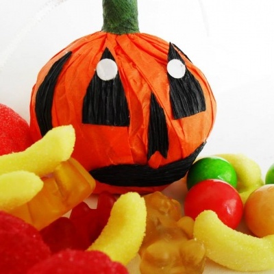 Mini-Abóboras de Halloween com Gomas