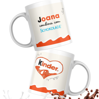 Caneca&#x20;Kinder&#x20;Personalizada&#x20;com&#x20;Nome&#x20;e&#x20;18&#x20;Chocolates&#x20;no&#x20;interior