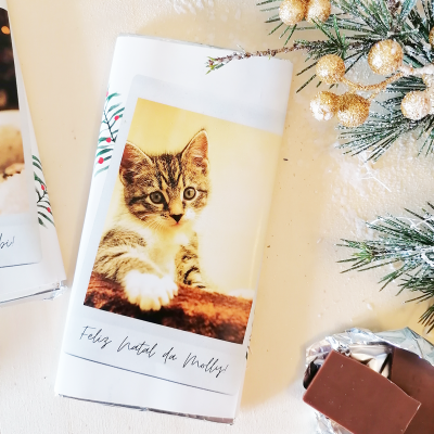 Chocolate&#x20;personalizado&#x20;com&#x20;foto&#x20;do&#x20;animal&#x20;de&#x20;estima&#x00E7;&#x00E3;o&#x21;&#x20;Um&#x20;Feliz&#x20;Natal&#x20;Original