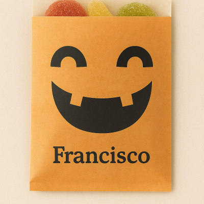 🎃 Saquinhos de Halloween Personalizados com Gomas (80g)