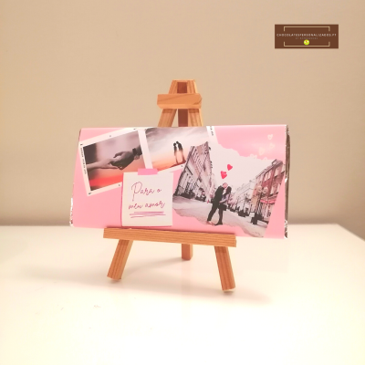 Chocolate Personalizado com 3 fotografias | São Valentim