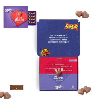 Bombons&#x20;Milka&#x20;Hearts&#x20;em&#x20;caixa&#x20;personalizada&#x20;para&#x20;o&#x20;Super&#x20;Pai