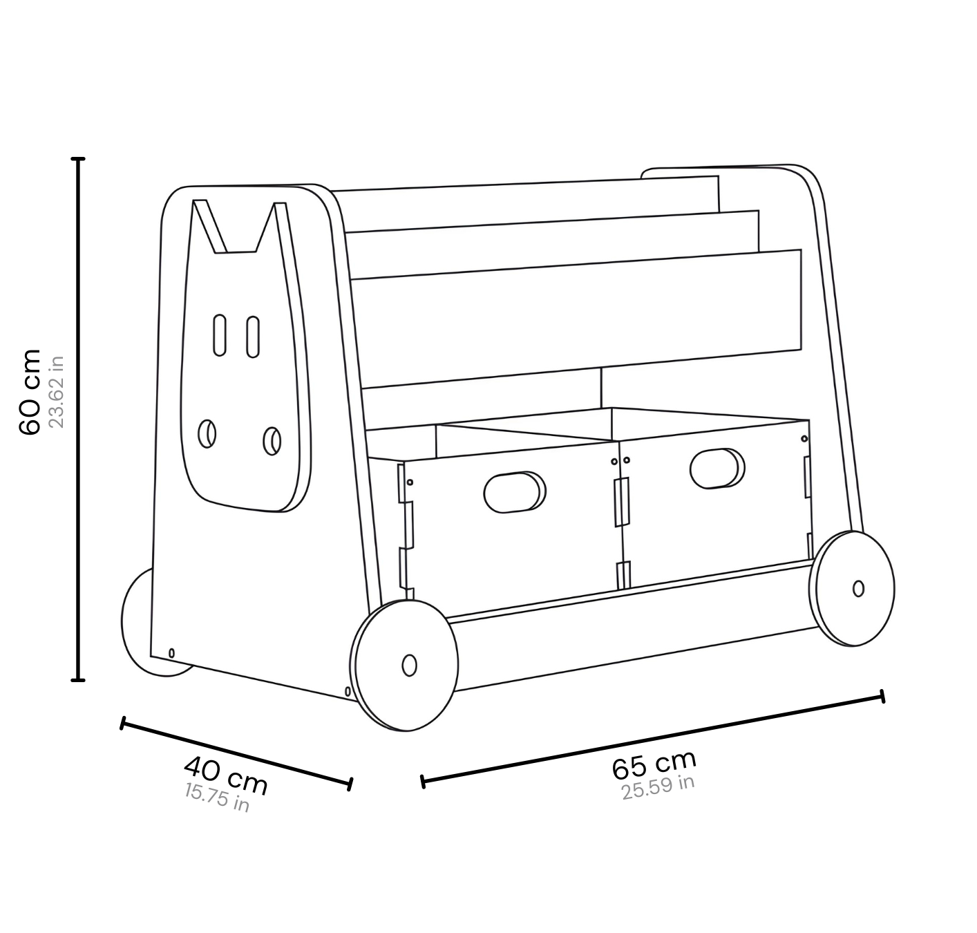 Estante de Madeira Sobre Rodas Estante de Madeira Sobre Rodas