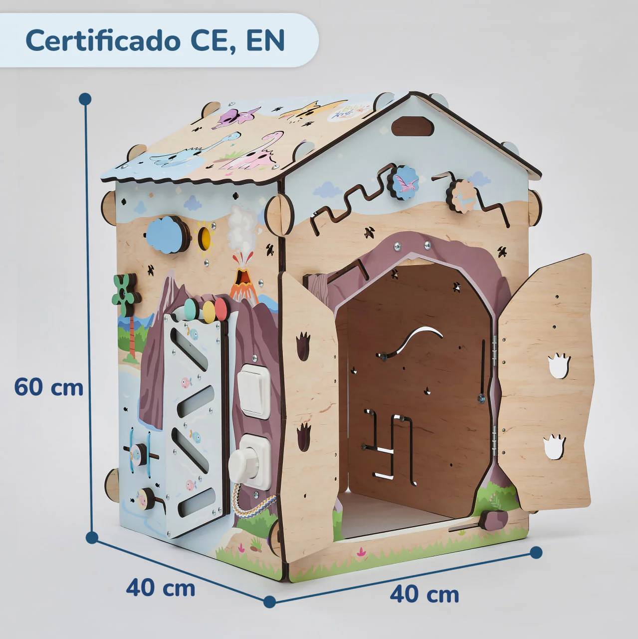 Casa de Madeira DINOSSAUROS Montessori com Iluminação Casa de Madeira DINOSSAUROS Montessori com Iluminação