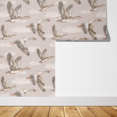 Papel de Parede Gansos BEGE