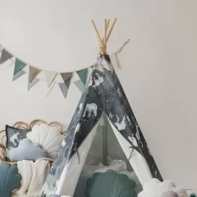 Conjunto Tipi CÉU NOTURNO – Tenda, Tapete e Almofada
