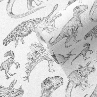 Papel de Parede Dinossauros BRANCO
