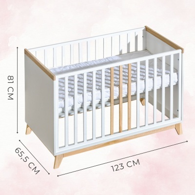 Berço Nordik 120 × 60 com Grades Extensíveis e Função Sofá