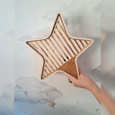 Luminária Estrela de Madeira Controlado por SMARTPHONE