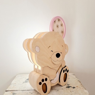 Candeeiro Ursinho de Madeira Controlado por SMARTPHONE