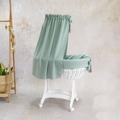 Cesta Moisés de Vime Branco EMMA com Roupa de Cama