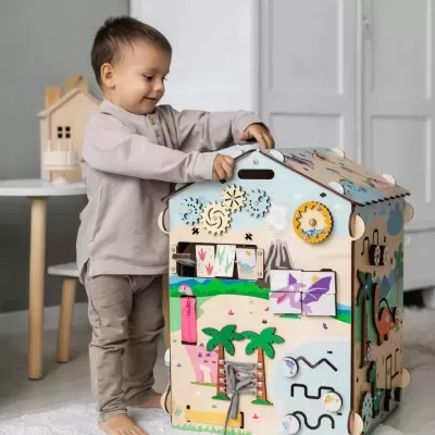 Casa de Madeira DINOSSAUROS Montessori com Iluminação