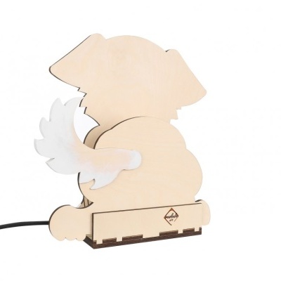 Candeeiro Cão de Madeira Controlado por SMARTPHONE