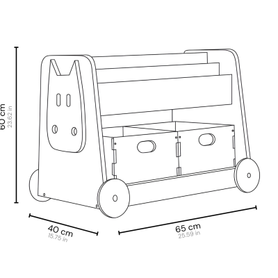 Estante de Madeira Sobre Rodas