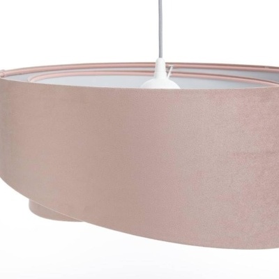 Candeeiro de teto oval rosa claro com suporte branco