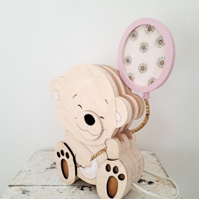 Candeeiro Ursinho de Madeira Controlado por SMARTPHONE