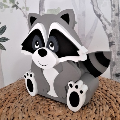 Candeeiro Guaxinim de Madeira Controlado por SMARTPHONE