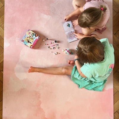 Tapete Grande de Brincar Nuvens Rosa PRIME