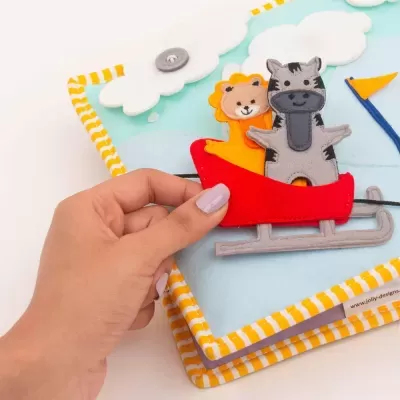 Viagem dos Animais – Livro Sensorial Educativo para Crianças