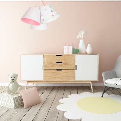 Candeeiro Suspenso ESTRELAS Rosa