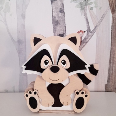 Candeeiro Guaxinim de Madeira Controlado por SMARTPHONE