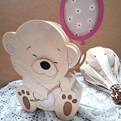 Candeeiro Ursinho de Madeira Controlado por SMARTPHONE