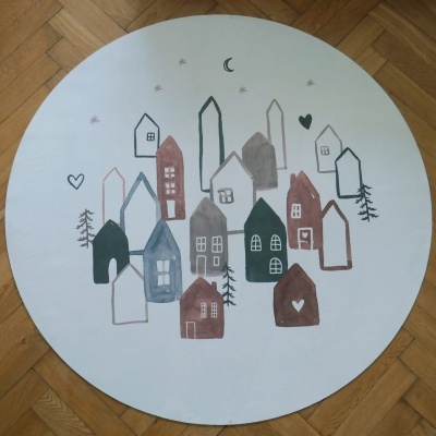 Tapete Redondo Ecológico CIDADE ESCANDINAVA