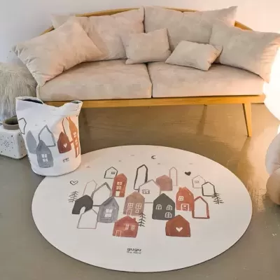 Tapete Redondo Ecológico CIDADE ESCANDINAVA