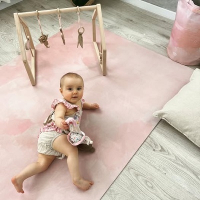 Tapete Grande de Brincar Nuvens Rosa PRIME