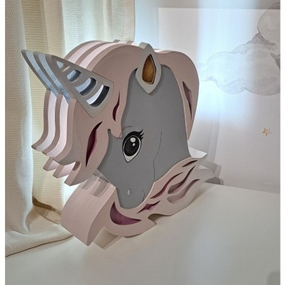 Candeeiro de Madeira Unicórnio Controlado por SMARTPHONE