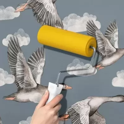 Papel de Parede Gansos AZUL