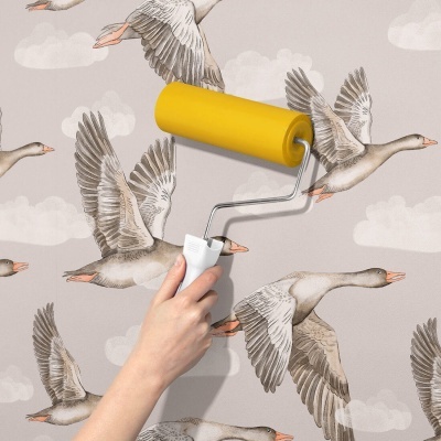 Papel de Parede Gansos BEGE