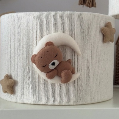 Conjunto de Abajur e Candeeiro de Mesa Ursinho BOHO