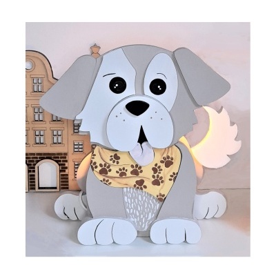 Candeeiro Cão de Madeira Controlado por SMARTPHONE