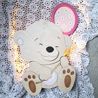 Candeeiro Ursinho de Madeira Controlado por SMARTPHONE